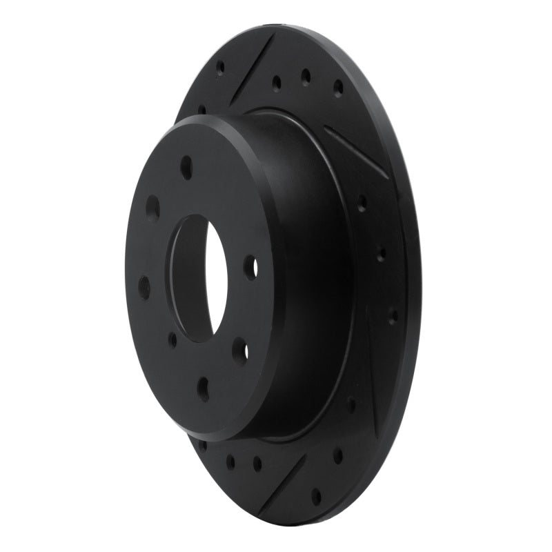R1 86-88 Mazda RX-7 Rear Left Drilled & Slotted Black Brake Rotor