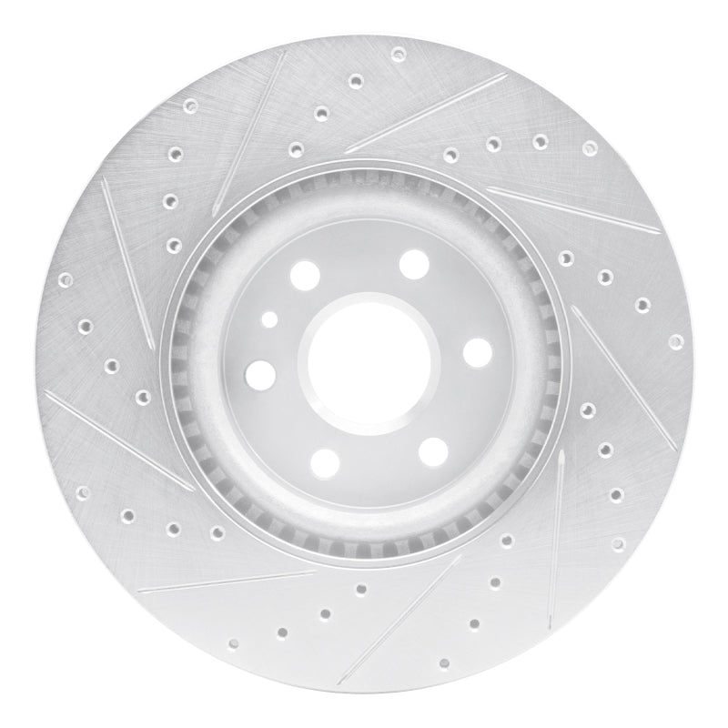 DFC 10-16 Cadillac SRX Front Right Drilled & Slotted Silver Brake Rotor