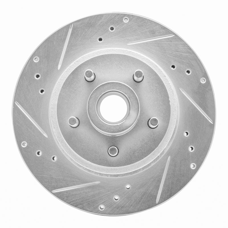 R1 70-72 Ford Country Squire Front Left Drilled & Slotted Silver Brake Rotor