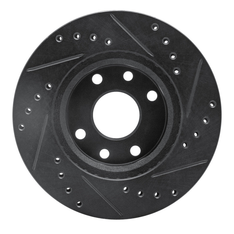 R1 90-93 Asuna SUNFIRE Front Left Drilled & Slotted Black Brake Rotor