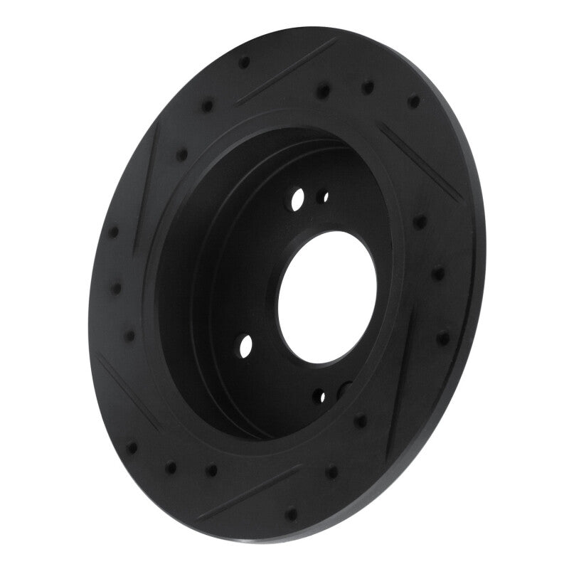 R1 82-88 Nissan 280ZX Rear Right Drilled & Slotted Black Brake Rotor