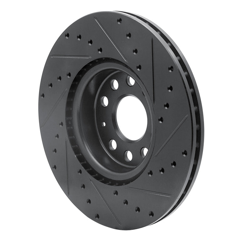 DFC 05-25 Audi TT Front Left Drilled & Slotted Black Brake Rotor