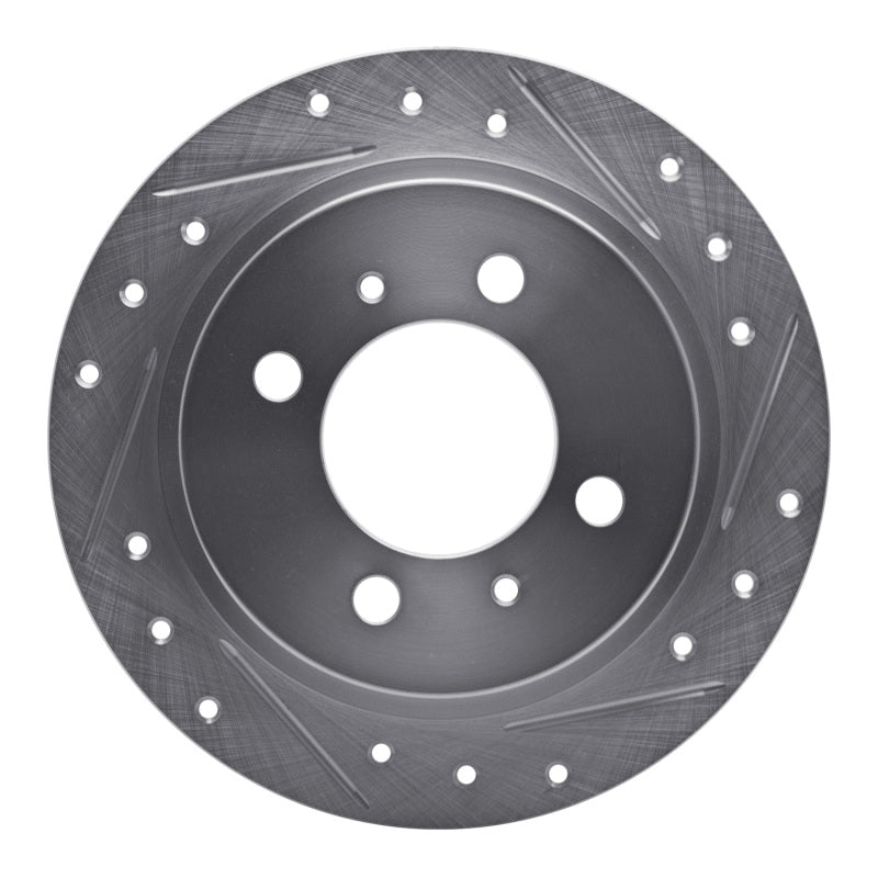 R1 91-06 Nissan 200SX Rear Right Drilled & Slotted Silver Brake Rotor
