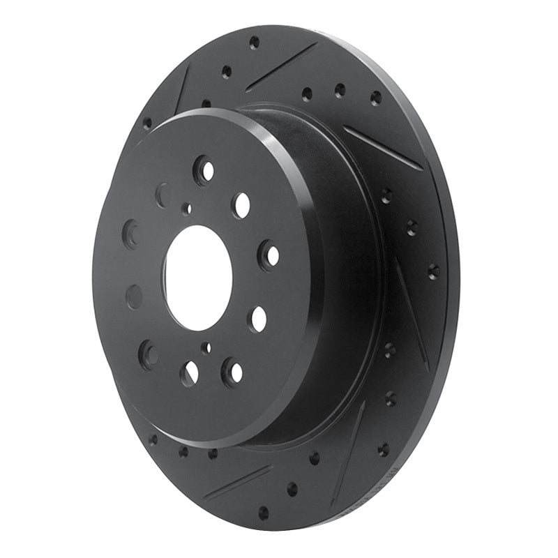 R1 98-10 Lexus GS430 Rear Left Drilled & Slotted Black Brake Rotor