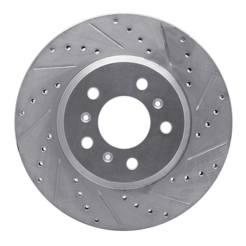 R1 06-16 Buick Lucerne Front Right Drilled & Slotted Silver Brake Rotor