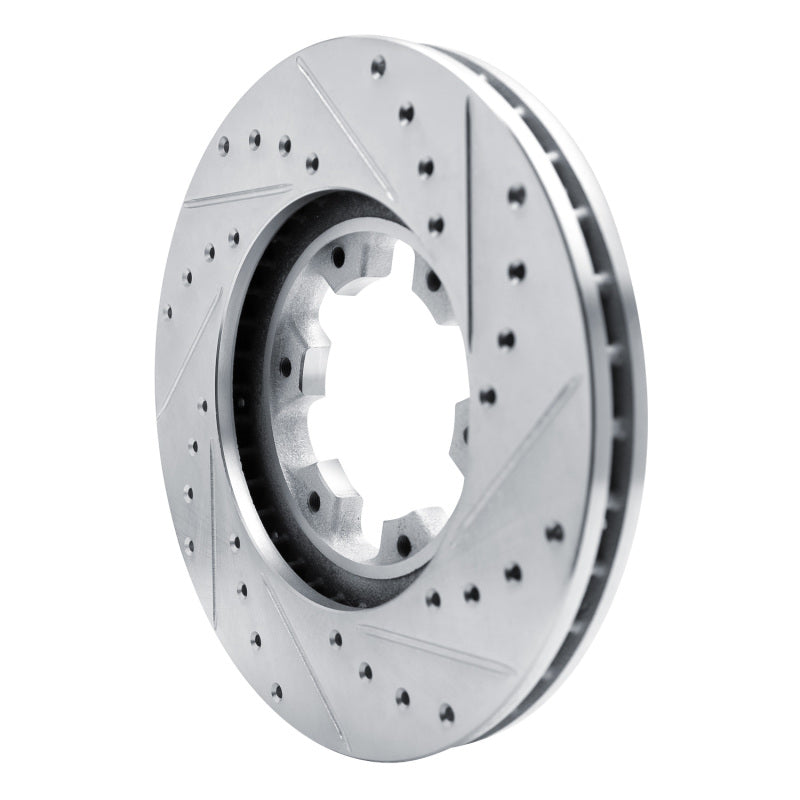 R1 96-04 Infiniti QX4 Front Left Drilled & Slotted Silver Brake Rotor
