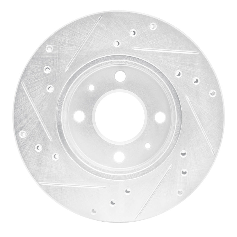 DFC 88-06 Nissan NX Front Right Drilled & Slotted Silver Brake Rotor