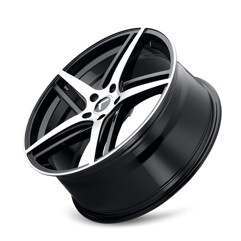 Kraze KR195 Milano 20x8.5 / 5x114.3 BP / 38mm Offset / 72.62mm Hub Gloss Black Machined Wheel