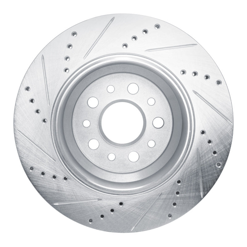 DFC 14-16 Maserati Ghibli Rear Right Drilled & Slotted Silver Brake Rotor