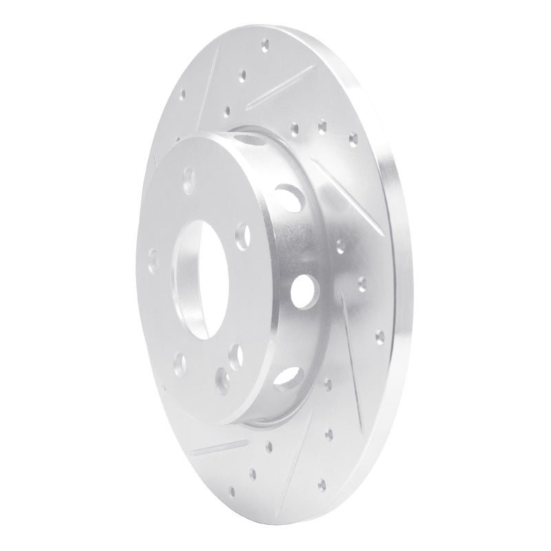 R1 97-98 Mercedes-Benz C230 Front Left Drilled & Slotted Silver Brake Rotor