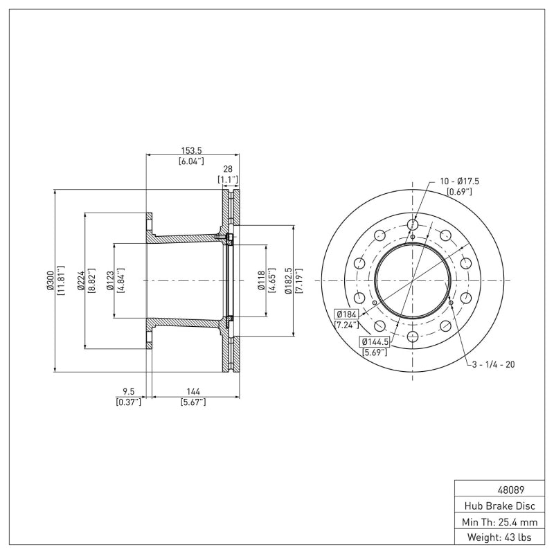 R1 06-12 Workhorse W42 (9) Rear Brake Rotor