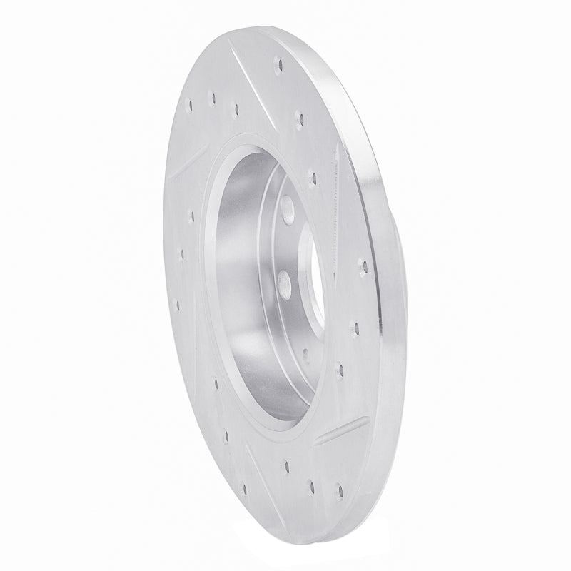 R1 88-89 Pontiac LeMans Front Right Drilled & Slotted Silver Brake Rotor