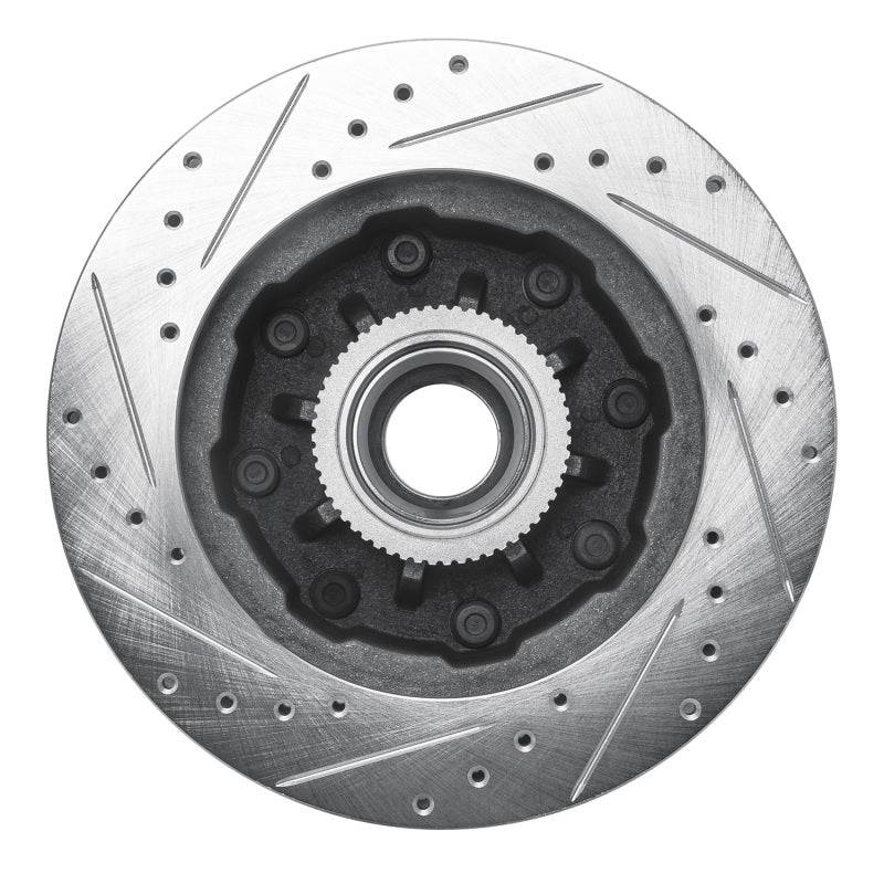 R1 93-95 Chevrolet G30 Front Right Drilled & Slotted Silver Brake Rotor