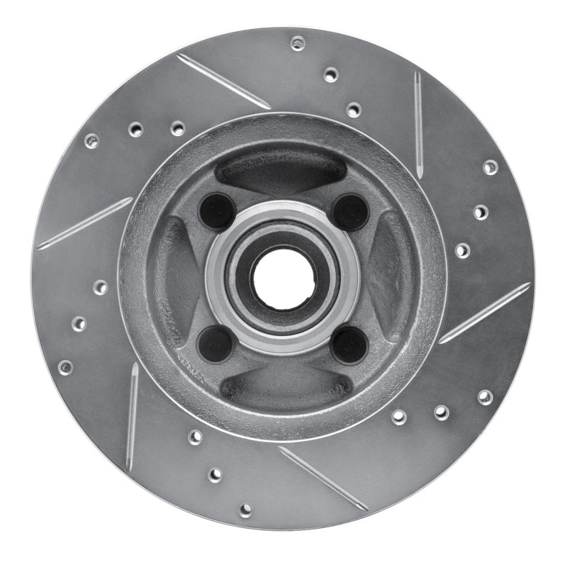 DFC 87-93 Ford Mustang Front Left Drilled & Slotted Silver Brake Rotor