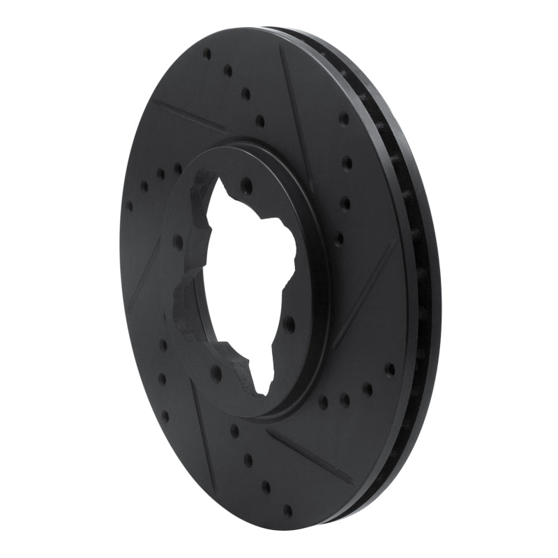 R1 92-98 Acura TL Front Right Drilled & Slotted Black Brake Rotor