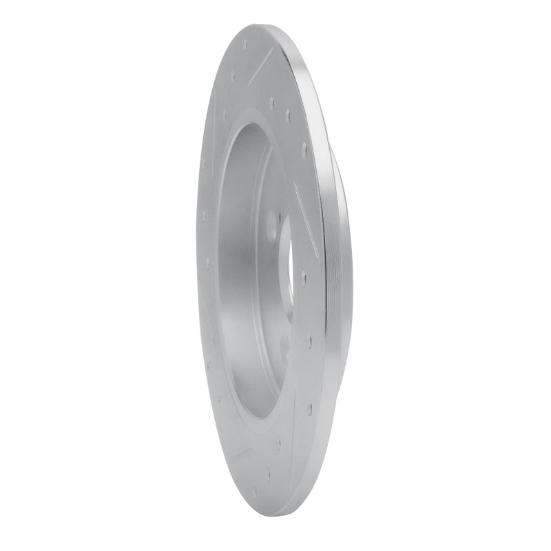 R1 12-18 Toyota Yaris (USA/Canada) Rear Right Drilled & Slotted Silver Brake Rotor