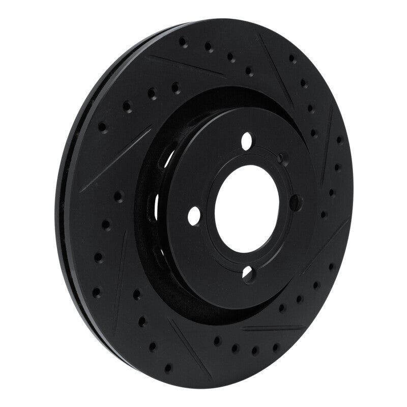 R1 90-93 Volkswagen CORRADO Front Right Drilled & Slotted Black Brake Rotor
