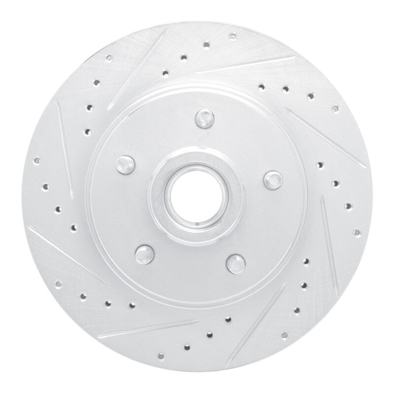 R1 67-72 Cadillac COMMERCIAL CHASSIS Front Left Drilled & Slotted Silver Brake Rotor