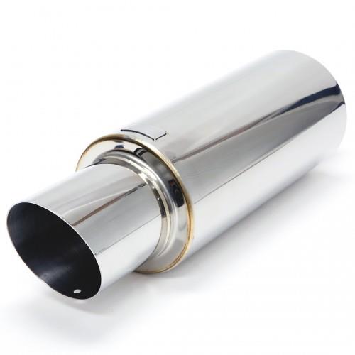 BLOX Racing 63.5mm N1 304 SS Universal Exhaust Muffler w/ Straight Tip