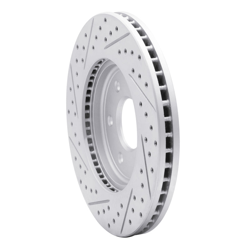 R1 05-25 Nissan Frontier Front Right Drilled & Slotted Geo-Carbon Rotor