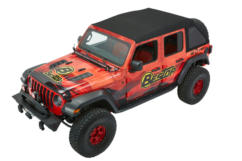 Bestop 18-26 Jeep Wrangler JL 4-Door Trektop Ultra (Premium Black Twill)