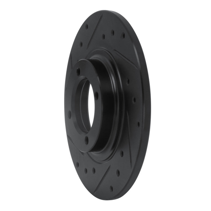 R1 81-84 Toyota STARLET Front Left Drilled & Slotted Black Brake Rotor