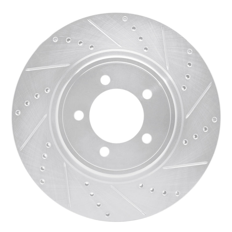 R1 03-05 Lincoln AVIATOR Front Right Drilled & Slotted Silver Brake Rotor