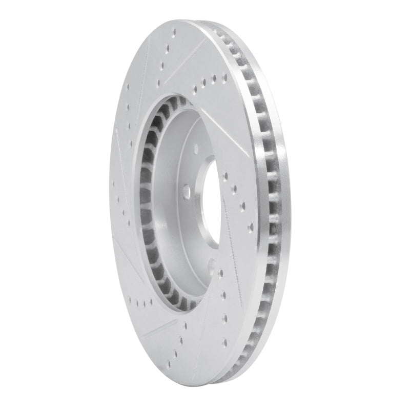 DFC 88-98 Saab 9000 Front Right Drilled & Slotted Silver Brake Rotor