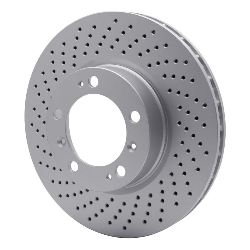 R1 98-12 Porsche Cayman Left Front Drilled GeoSPEC Coated Rotor