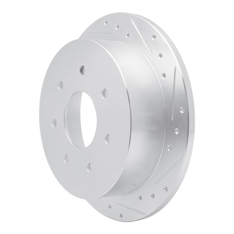 R1 97-04 Ford F-150 RWD Rear Right Drilled & Slotted Silver Brake Rotor