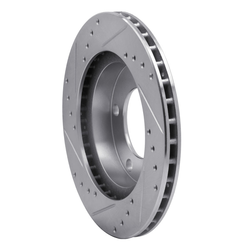 R1 76-86 Jeep CJ5 Front Right Drilled & Slotted Silver Brake Rotor