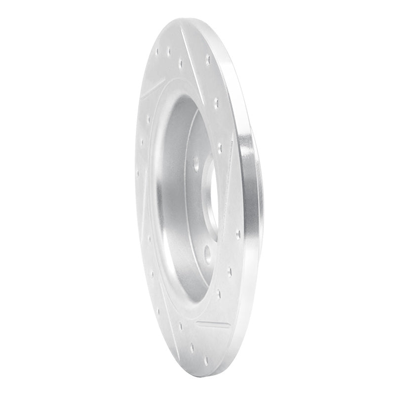 R1 18-22 Ford Ecosport Rear Left Drilled & Slotted Silver Brake Rotor