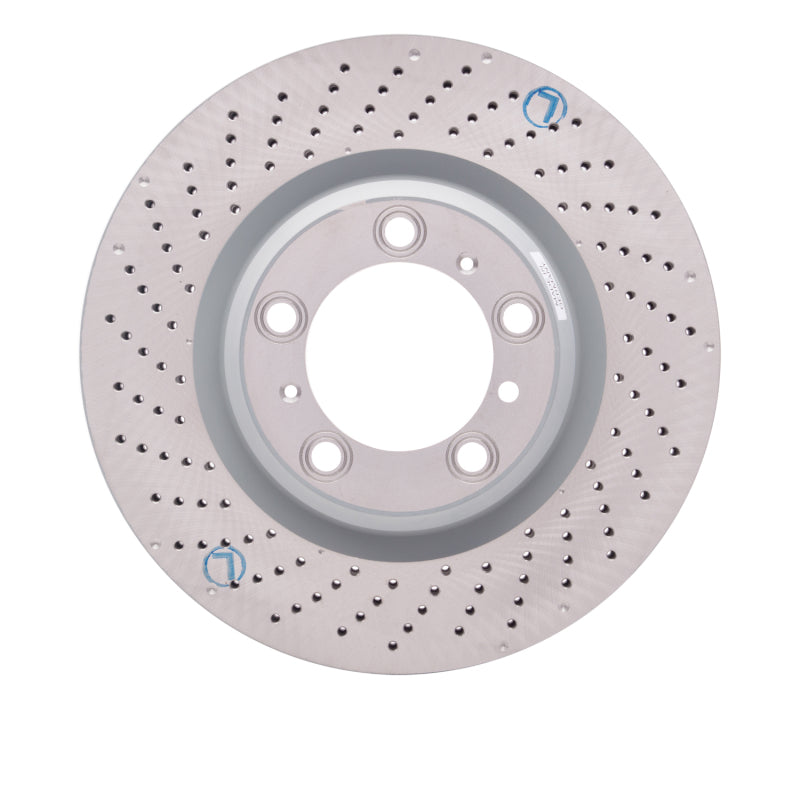 R1 10-23 Porsche 911 Left Rear Drilled GeoSPEC Coated Rotor