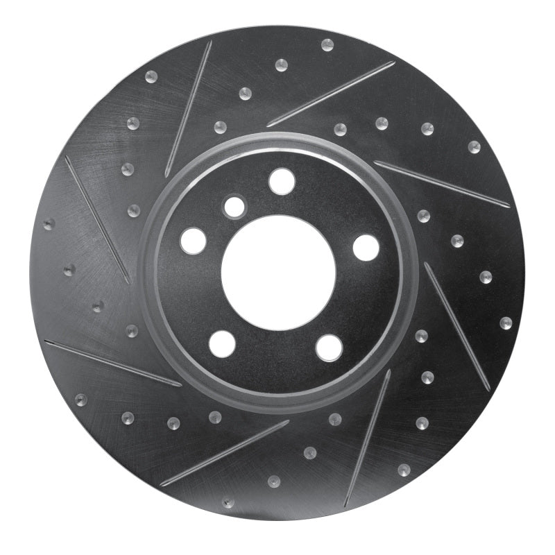 R1 16-18 BMW X4 Right Front Drilled & Slotted Silver Brake Rotor