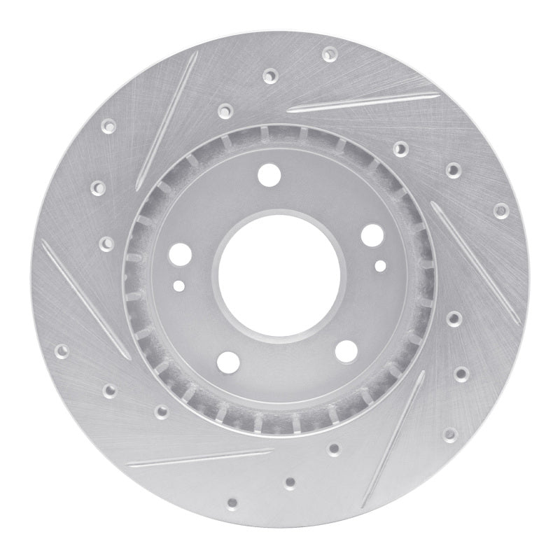 R1 98-98 Eagle TALON Front Right Drilled & Slotted Silver Brake Rotor