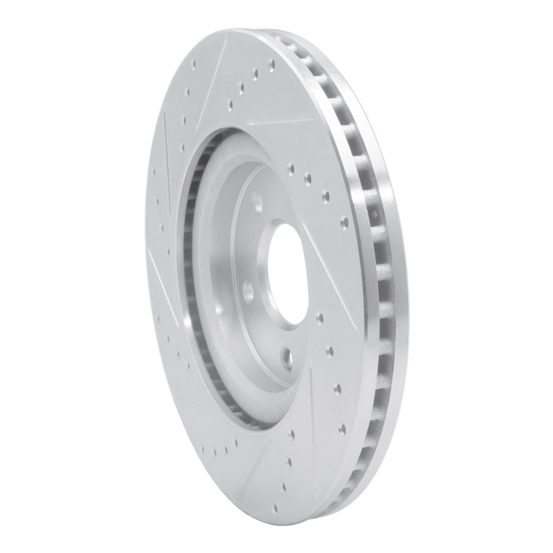 R1 14-19 Nissan Rogue Front Right Drilled & Slotted Silver Brake Rotor