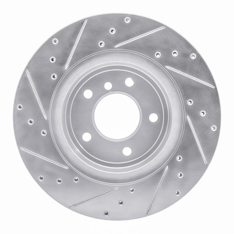 R1 11-16 BMW Z4 Rear Right Drilled & Slotted Silver Brake Rotor