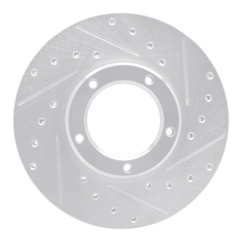 DFC 85-92 Toyota Pickup Front Right Drilled & Slotted Silver Brake Rotor