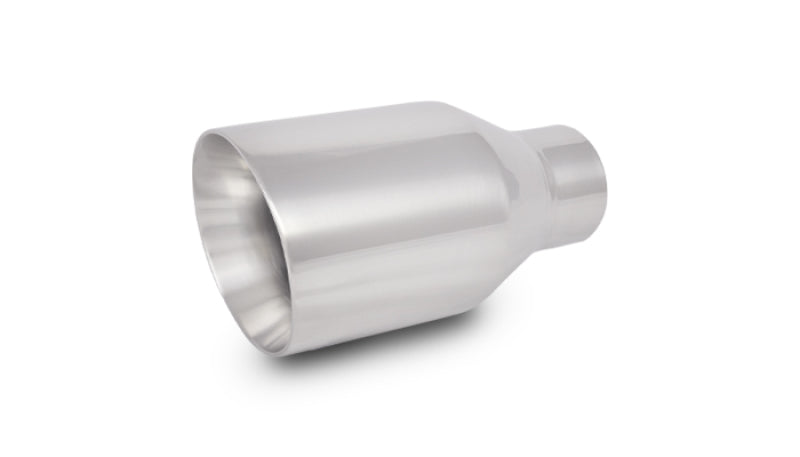 Vibrant 2.50in Inlet I.D. 3.50in Outlet O.D. Round Stainless Steel Tip (Double Wall Angle Cut)