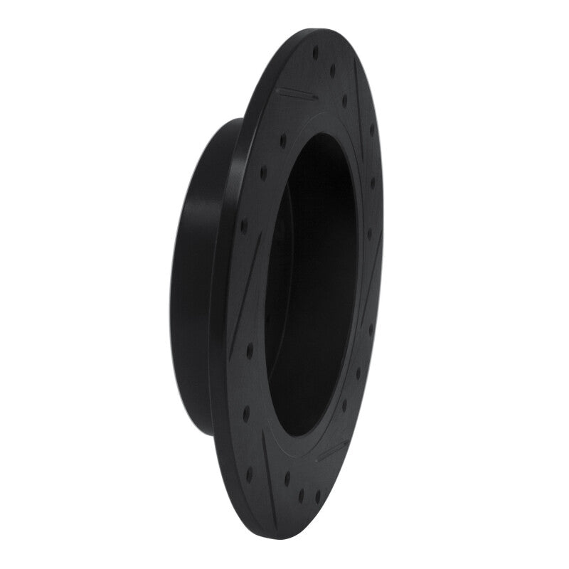 R1 94-98 Nissan 240SX Rear Left Drilled & Slotted Black Brake Rotor