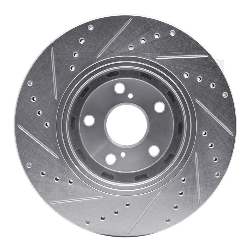 DFC 09-15 Toyota Venza Front Right Drilled & Slotted Silver Brake Rotor