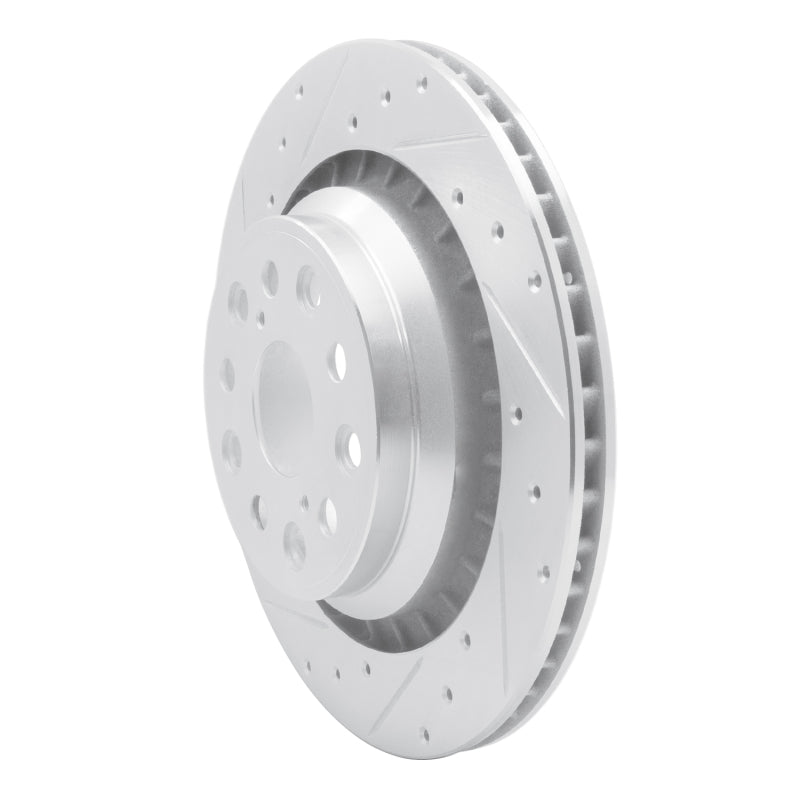 DFC 07-17 Lexus LS460 Left Rear Drilled & Slotted Silver Brake Rotor