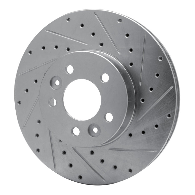 R1 98-02 Ford Crown Victoria Front Right Drilled & Slotted Silver Brake Rotor