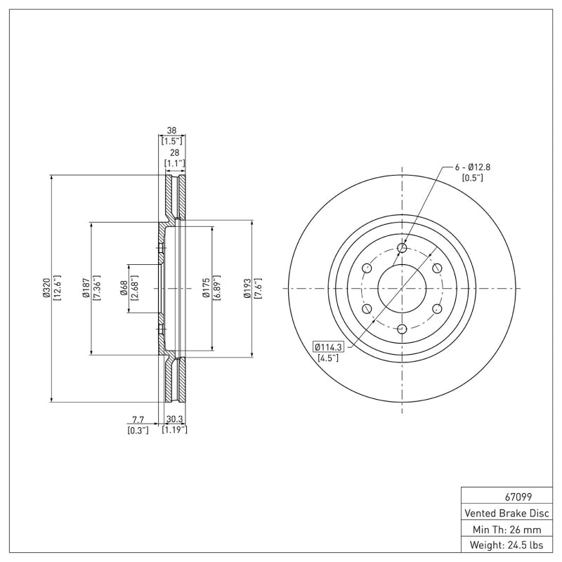 R1 08-11 Nissan Pathfinder Front Brake Rotor