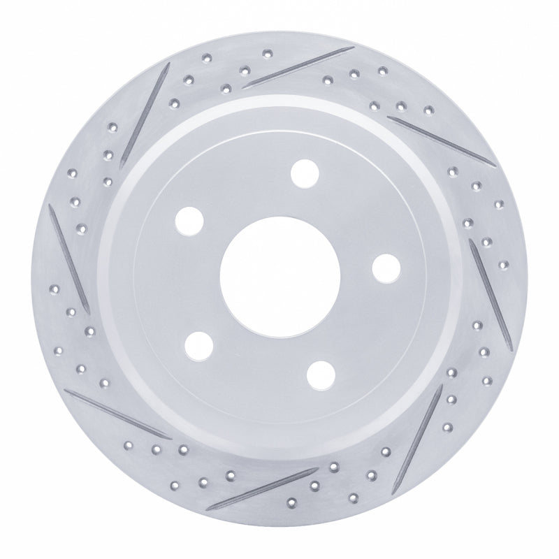 R1 07-18 Jeep Wrangler Rear Left Drilled & Slotted Geo-Carbon Rotor