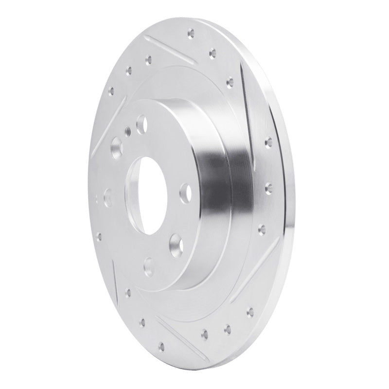 R1 90-03 Ford Escort Rear Right Drilled & Slotted Silver Brake Rotor