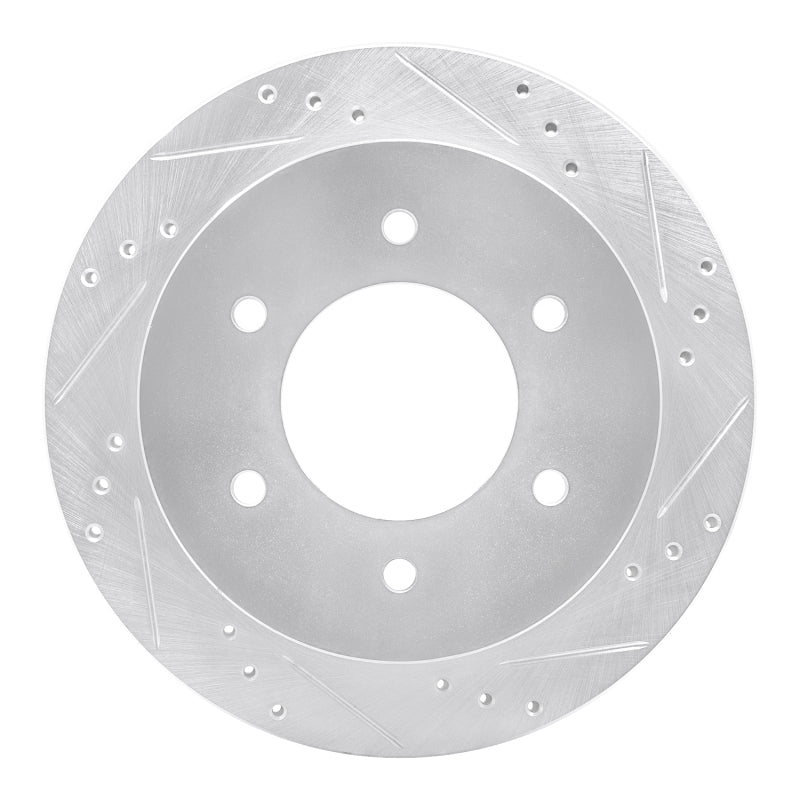 R1 15-17 Mitsubishi Montero Limited (Mexico) Rear Right Drilled & Slotted Silver Brake Rotor