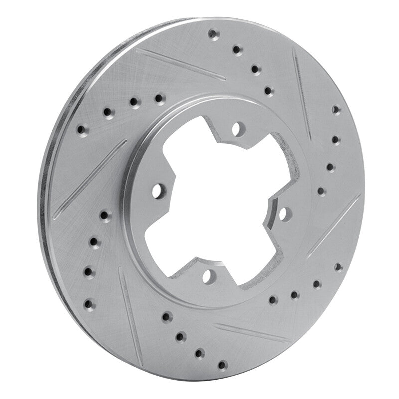 DFC 79-83 Nissan 280ZX Front Right Drilled & Slotted Silver Brake Rotor