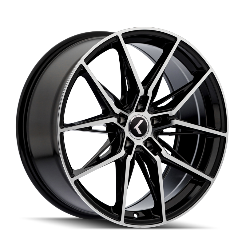 Kraze KR196 Evolve 20x9 / 5x112 BP / 35mm Offset / 66.56mm Hub Gloss Black Machined Wheel