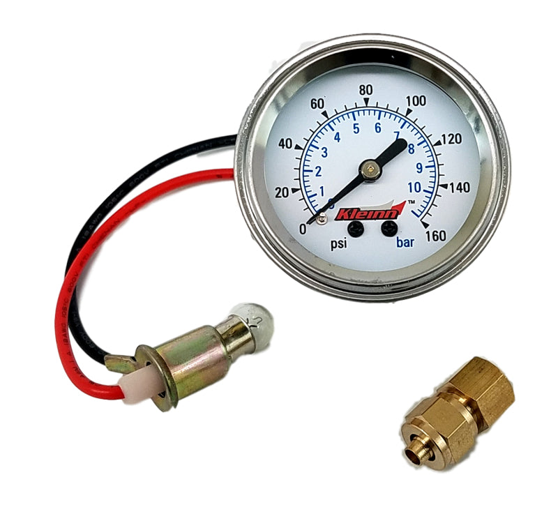 Kleinn Panel Mount/ Illuminated/ 160 PSI Single Needle Air Pressure Gauge